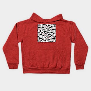 Wonky Faces With Red Lips All Over Print Kids Hoodie